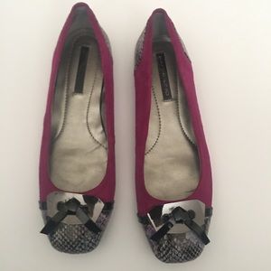 Bandolino Purple Suede w/Snakeskin Detail Flats